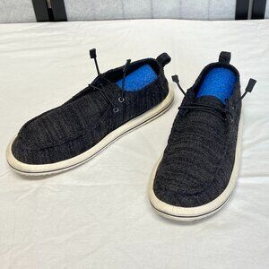 Maui and Sons Loafers Slip On Shoes 10 Black Marled Faux Lace Up Beach Casual